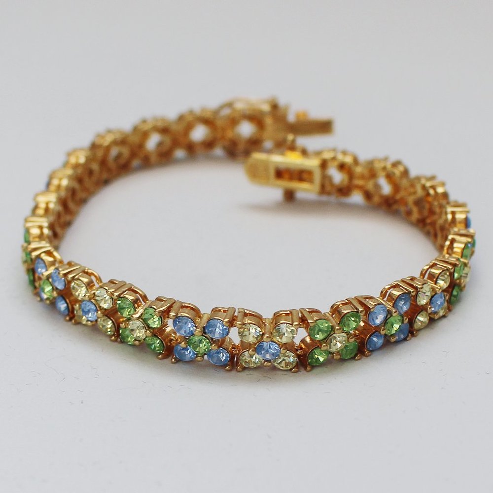 Joan Rivers Pastel Flower Crystal Line Bracelet